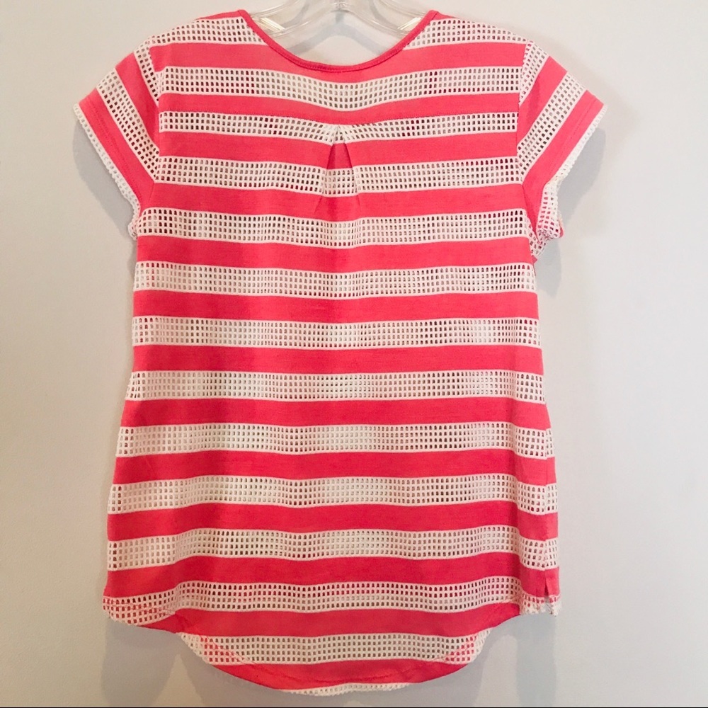 2/$14 Converse Mesh White & Coral Tee XS - Picture 7 of 8